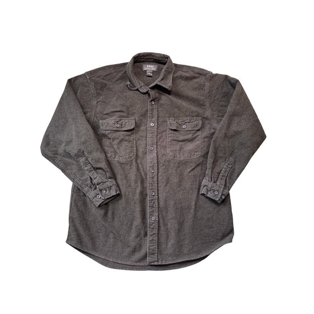Vintage MOOSE CREEK Long sleeve, collared shirt, Large, BROWN, HEAVY Flannel